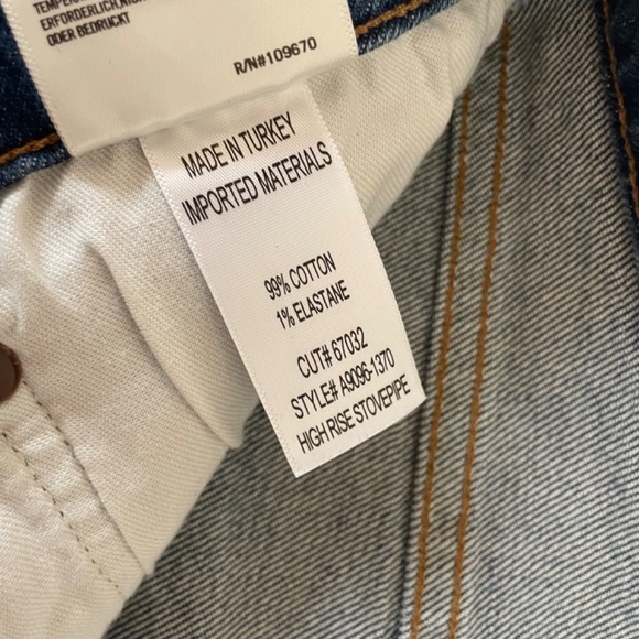 Agolde High Rise Straight Leg Stovepipe Jeans, Dark Blue Denim, Women's 29 - Picture 13 of 14